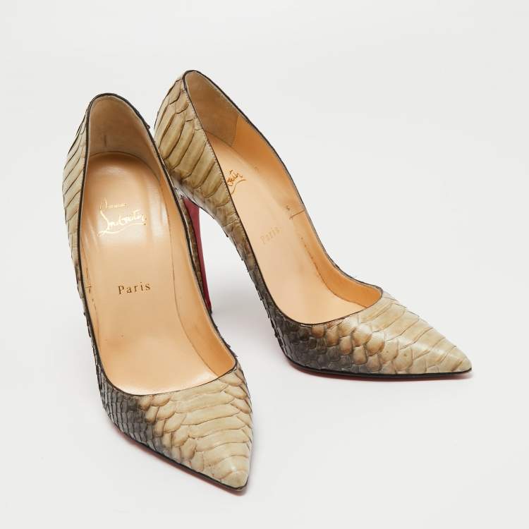 Pre Owned Christian Louboutin Two Tone Python  So Kate Pumps Size 40.5
