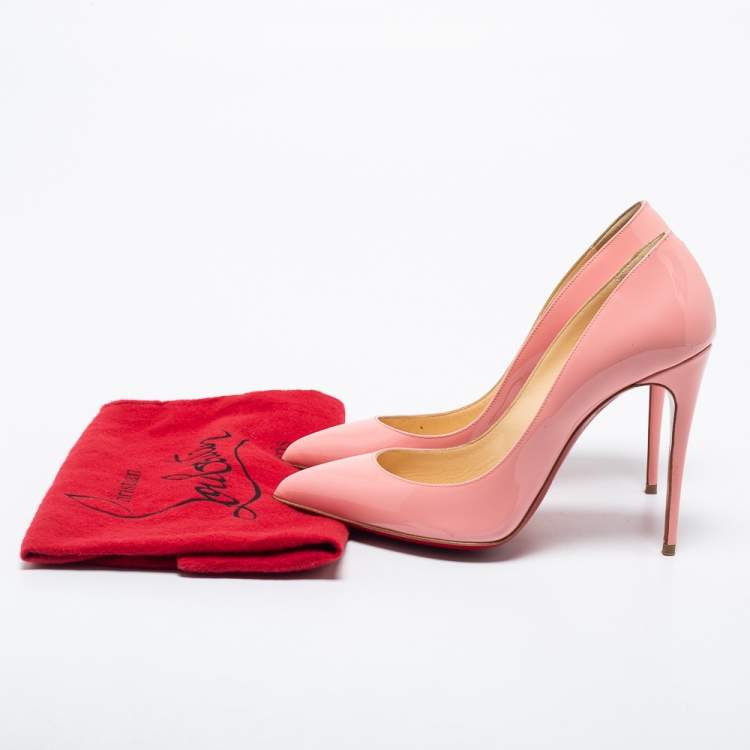 Pre Owned Christian Louboutin Pink Patent Leather Pigalle Pointed Toe Pumps Size 38