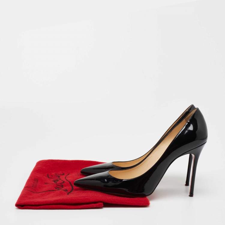 Pre Owned Christian Louboutin Black Patent Leather So Kate Pumps Size 38