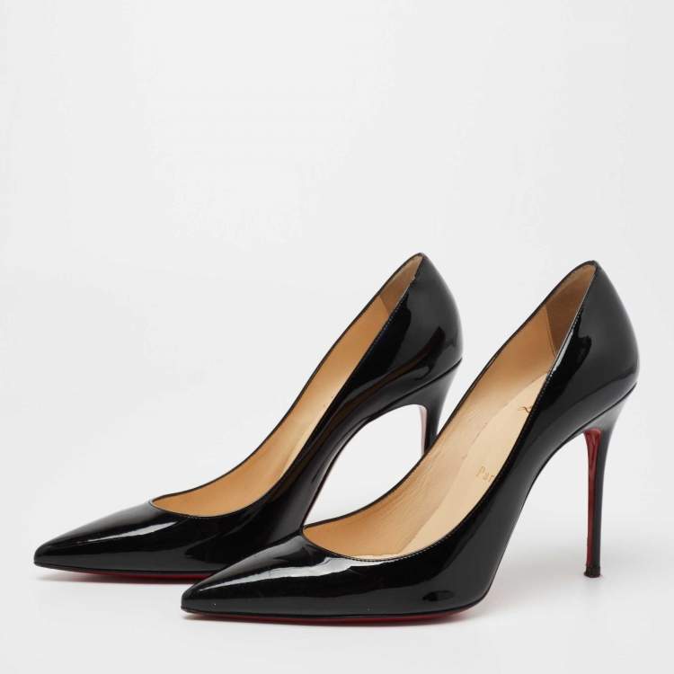 Pre Owned Christian Louboutin Black Patent Leather So Kate Pumps Size 38