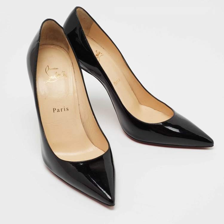 Pre Owned Christian Louboutin Black Patent Leather So Kate Pumps Size 38