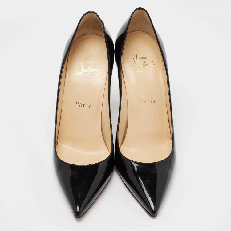 Pre Owned Christian Louboutin Black Patent Leather So Kate Pumps Size 38