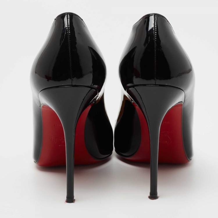 Pre Owned Christian Louboutin Black Patent Leather So Kate Pumps Size 38