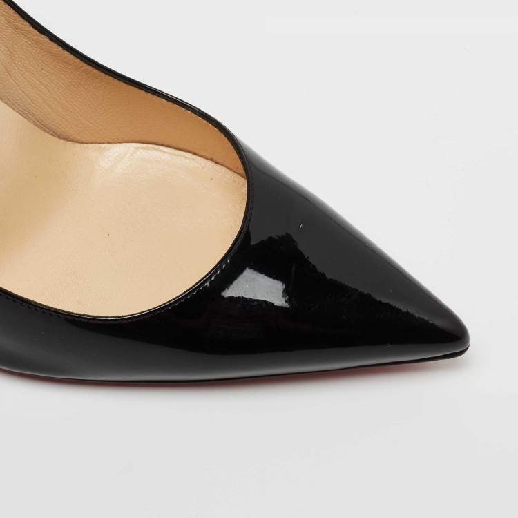 Pre Owned Christian Louboutin Black Patent Leather So Kate Pumps Size 38