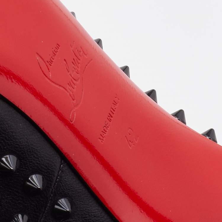 Pre Owned Christian Louboutin Black Leather Pigalle Spikes Pumps Size 42