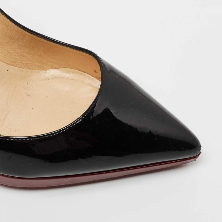 Pre Owned Christian Louboutin Black Patent Leather Pigalle Plato Pumps Size 39