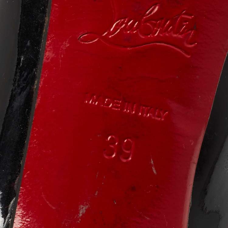 Pre Owned Christian Louboutin Black Patent Leather Pigalle Plato Pumps Size 39