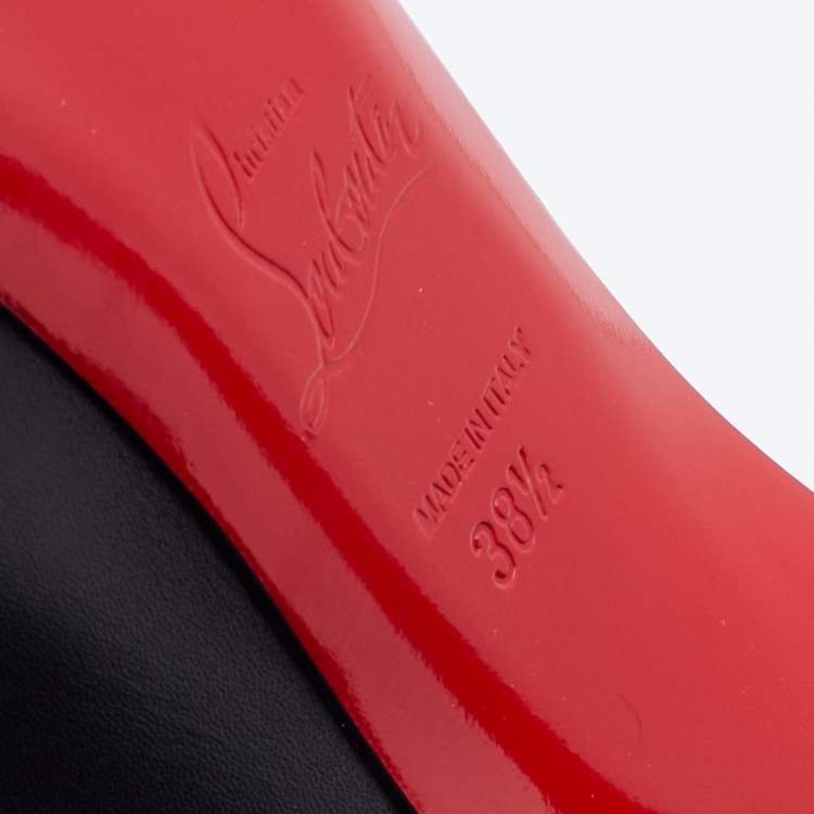 Pre Owned Christian Louboutin Black Leather Rolando Zip Detail Heel Platform Pumps Size 38.5