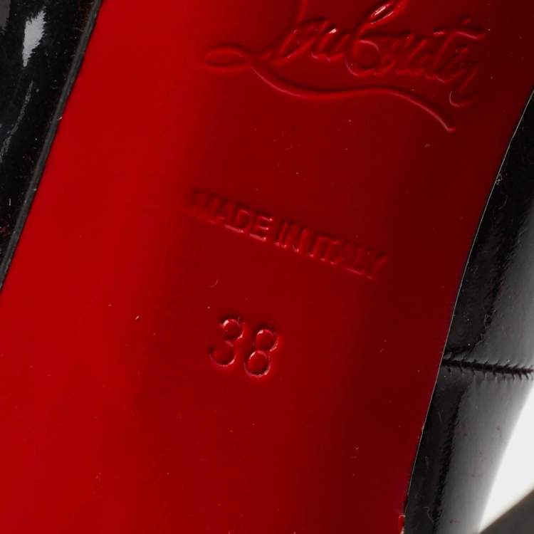 Pre Owned Christian Louboutin Black Patent Leather New Prive Pumps Size 38