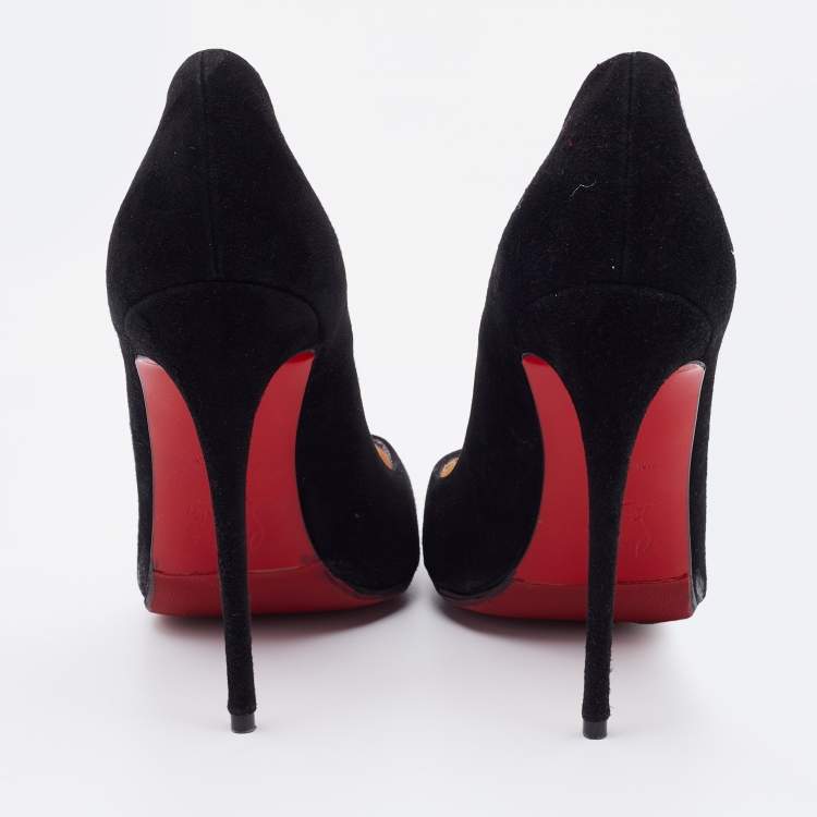 Pre Owned Christian Louboutin Black Suede So Kate Pumps Size 37
