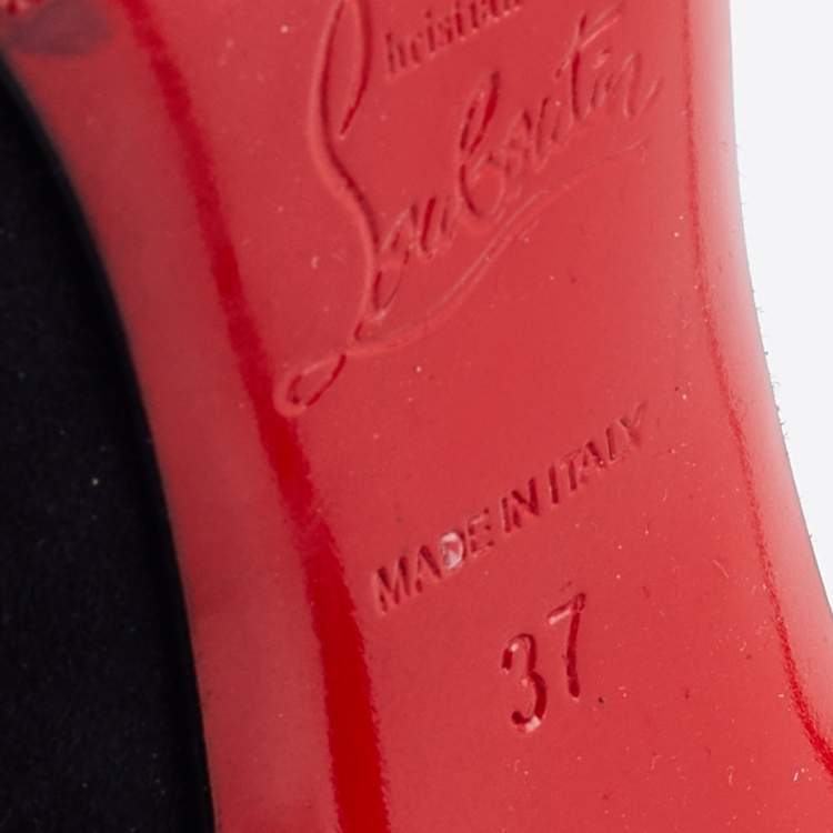 Pre Owned Christian Louboutin Black Suede So Kate Pumps Size 37