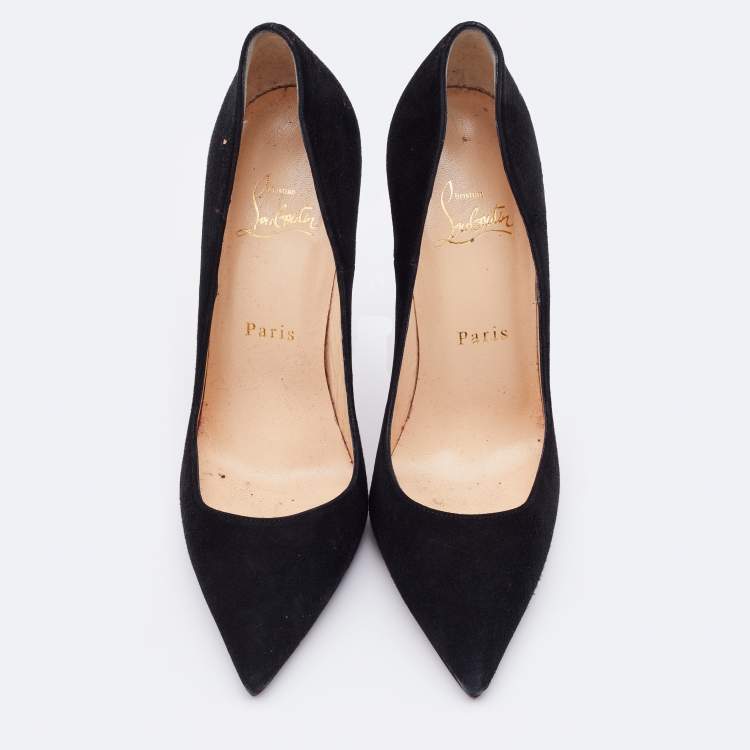 Pre Owned Christian Louboutin Black Suede So Kate Pumps Size 37