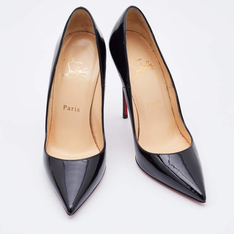 Pre Owned Christian Louboutin Black Patent Leather So Kate Pumps Size 36.5