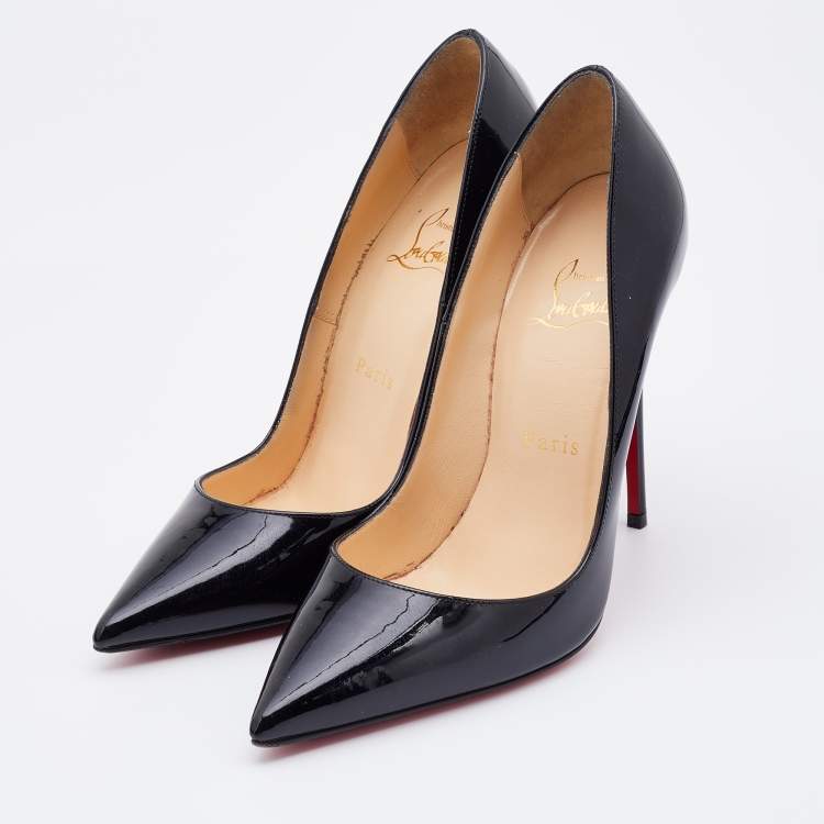 Pre Owned Christian Louboutin Black Patent Leather So Kate Pumps Size 36.5