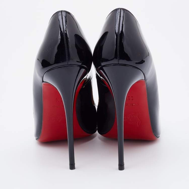 Pre Owned Christian Louboutin Black Patent Leather So Kate Pumps Size 36.5