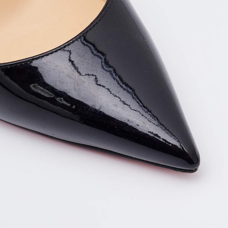 Pre Owned Christian Louboutin Black Patent Leather So Kate Pumps Size 36.5