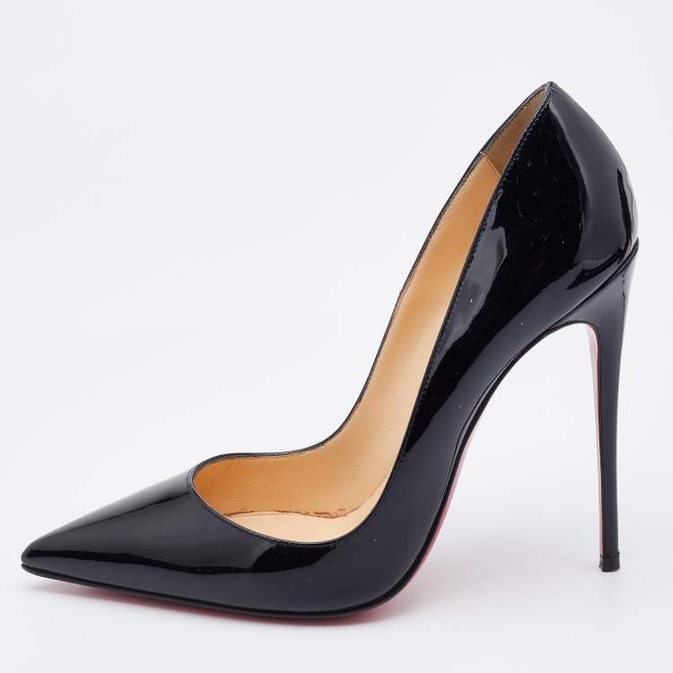 Pre Owned Christian Louboutin Black Patent Leather So Kate Pumps Size 36.5