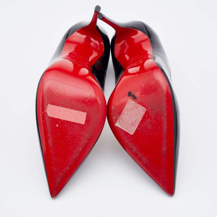Pre Owned Christian Louboutin Black Patent Leather So Kate Pumps Size 36.5