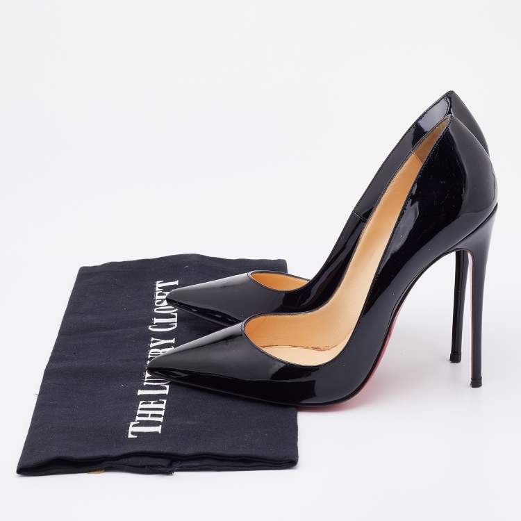 Pre Owned Christian Louboutin Black Patent Leather So Kate Pumps Size 36.5
