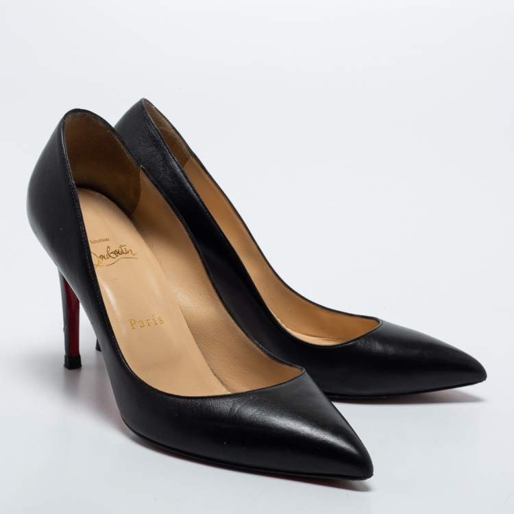 Pre Owned Christian Louboutin Black Leather Pigalle Pumps Size 39