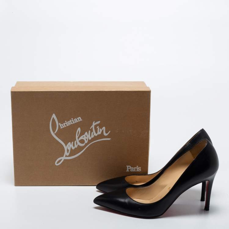 Pre Owned Christian Louboutin Black Leather Pigalle Pumps Size 39