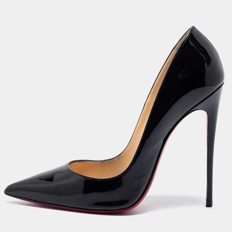 Pre Owned Christian Louboutin Black Patent Leather So Kate Pumps Size 38.5
