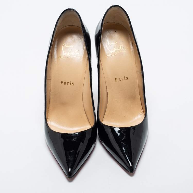 Pre Owned Christian Louboutin Black Patent Leather So Kate Pumps Size 38.5