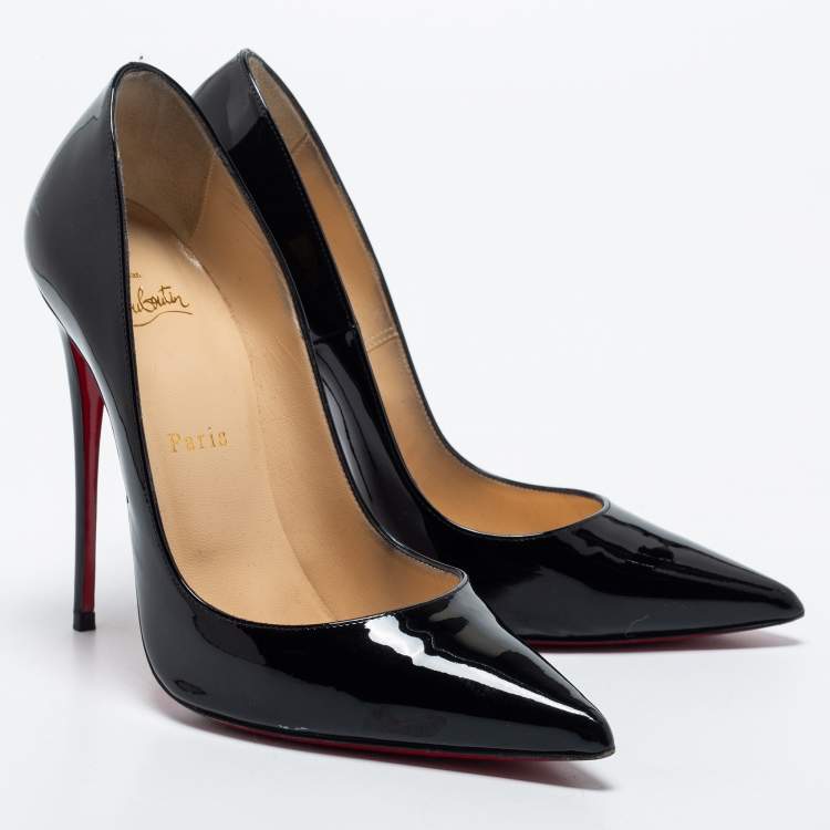 Pre Owned Christian Louboutin Black Patent Leather So Kate Pumps Size 38.5