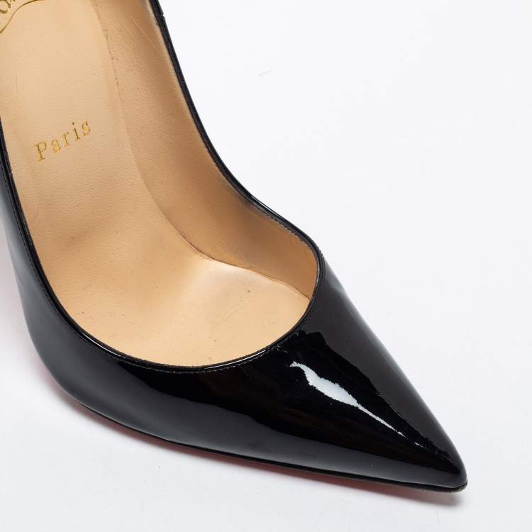 Pre Owned Christian Louboutin Black Patent Leather So Kate Pumps Size 38.5