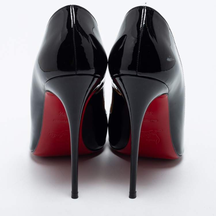 Pre Owned Christian Louboutin Black Patent Leather So Kate Pumps Size 38.5