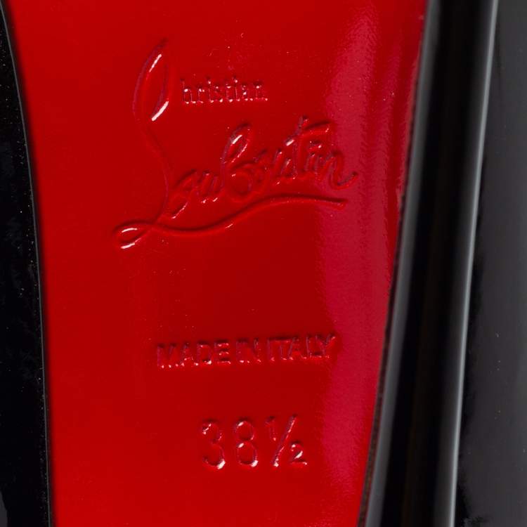 Pre Owned Christian Louboutin Black Patent Leather So Kate Pumps Size 38.5