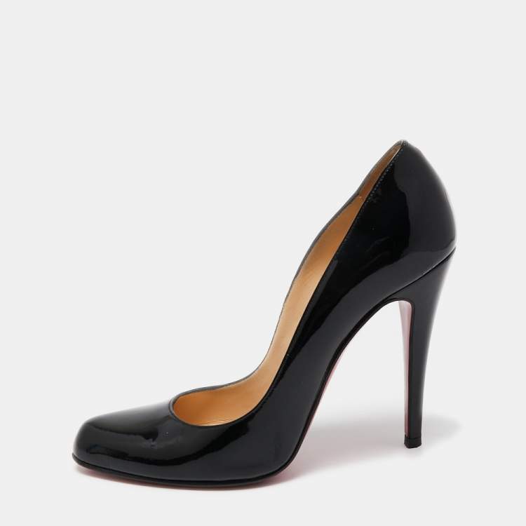 Pre Owned Christian Louboutin Black Patent Leather Ron Ron Pumps Size 38