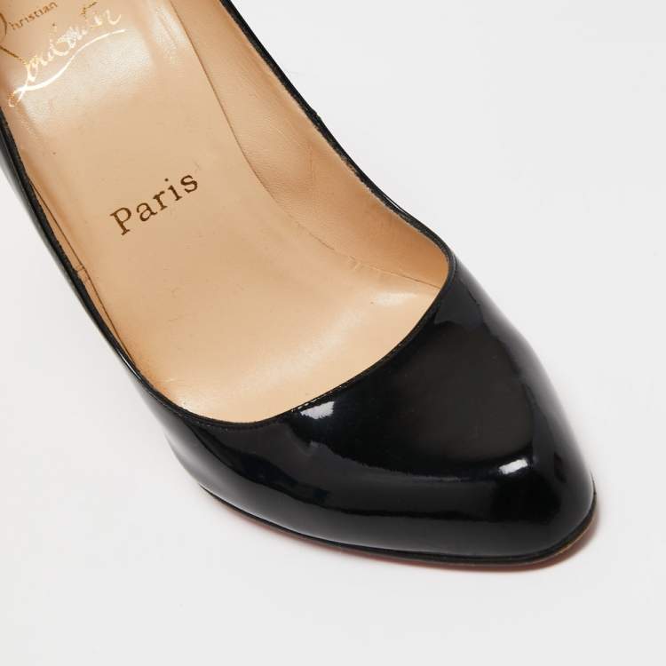 Pre Owned Christian Louboutin Black Patent Leather Ron Ron Pumps Size 38