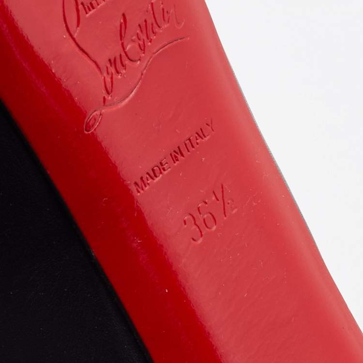 Pre Owned Christian Louboutin Black Leather Highness Peep Toe Platform Pumps Size 36.5