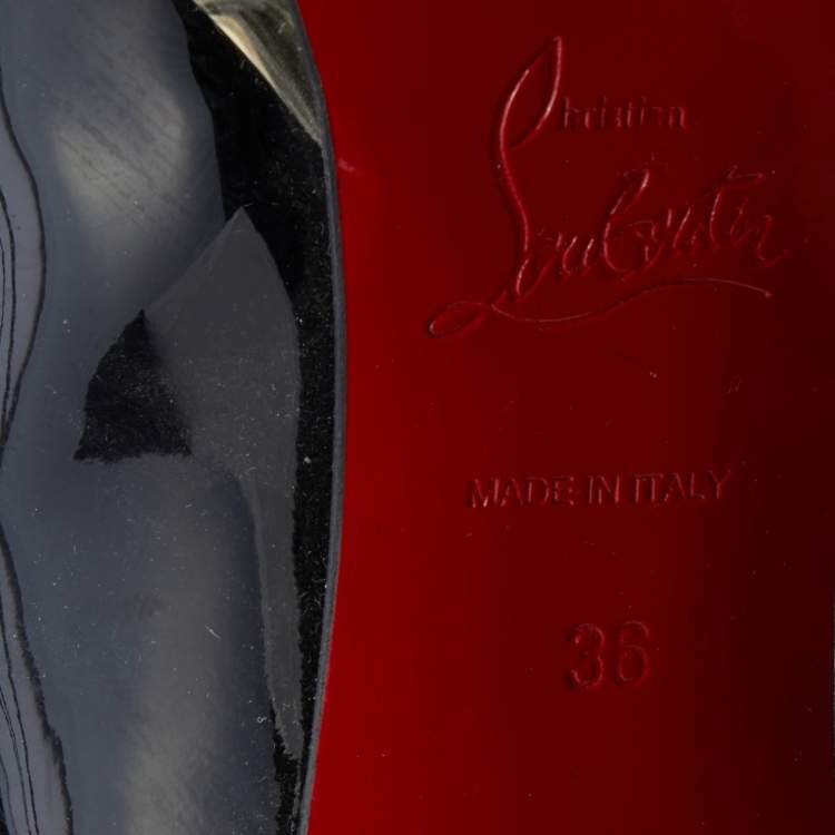مملوكة مسبقًا Christian Louboutin Black Patent Leather Pointed Toe Pumps Size 36