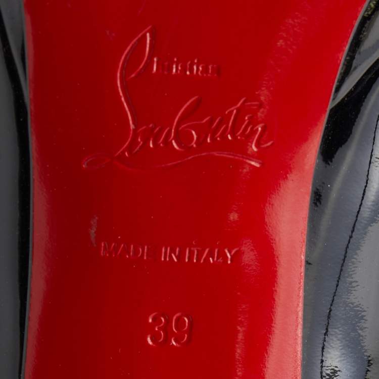 Pre Owned Christian Louboutin Black Patent Leather Pigalle Plato Pumps Size 39