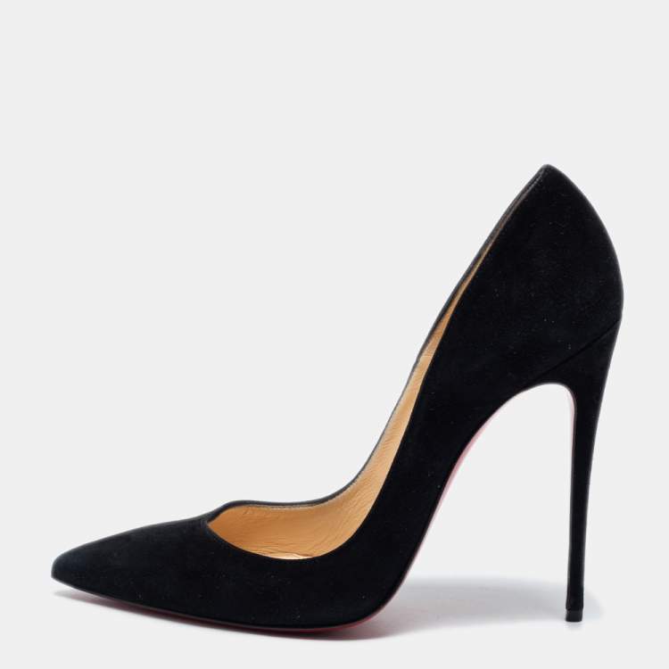 Pre Owned Christian Louboutin Black Suede So Kate Pumps Size 38.5