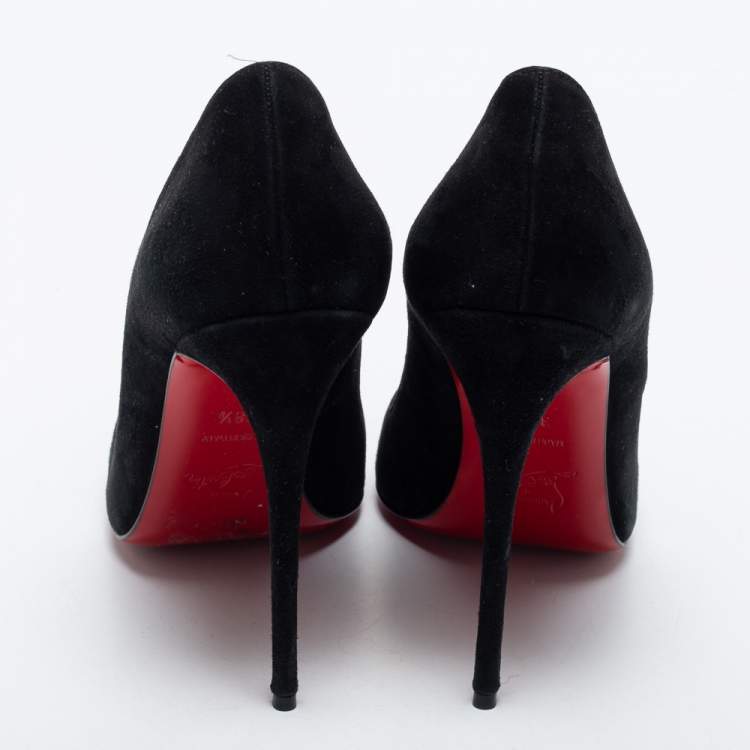 Pre Owned Christian Louboutin Black Suede So Kate Pumps Size 38.5