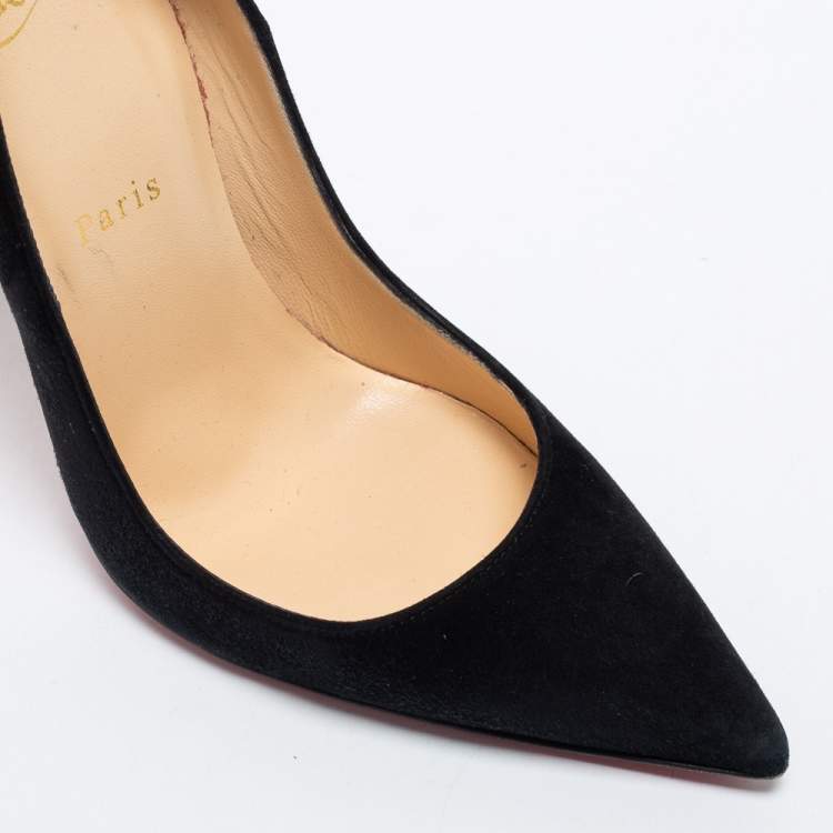 Pre Owned Christian Louboutin Black Suede So Kate Pumps Size 38.5