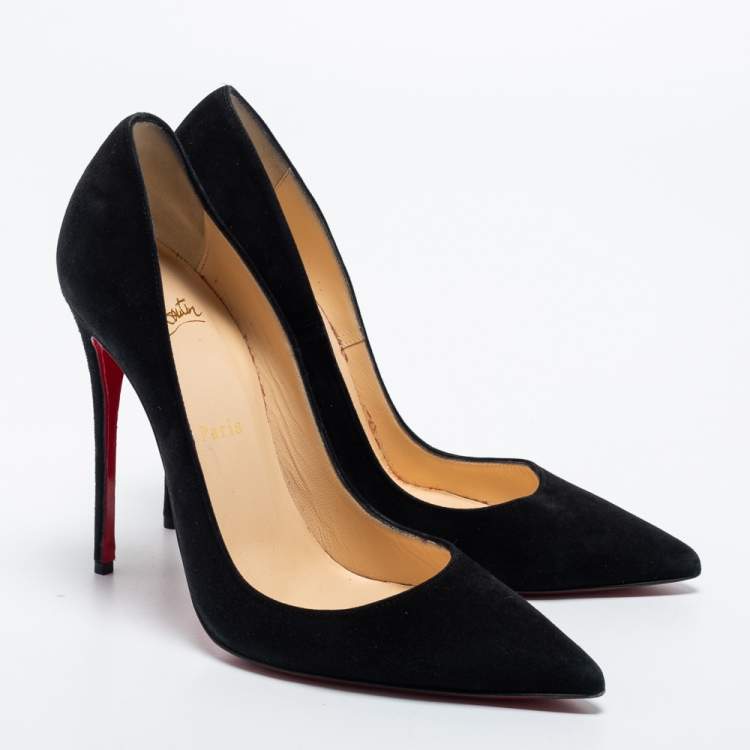 Pre Owned Christian Louboutin Black Suede So Kate Pumps Size 38.5