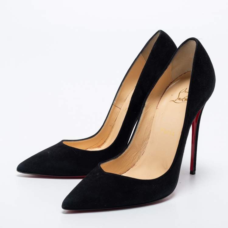 Pre Owned Christian Louboutin Black Suede So Kate Pumps Size 38.5