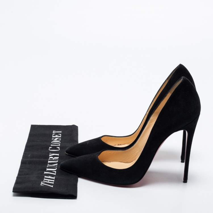 Pre Owned Christian Louboutin Black Suede So Kate Pumps Size 38.5