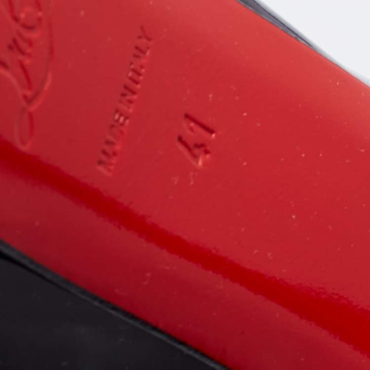 Pre Owned Christian Louboutin Black Patent Leather Bianca Platform Pumps Size 41