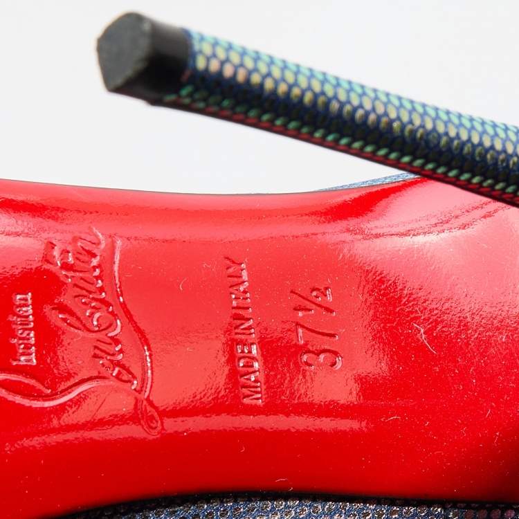 Pre Owned Christian Louboutin Multicolor Leather Tissu Scarabe So Kate Pumps Size 37.5