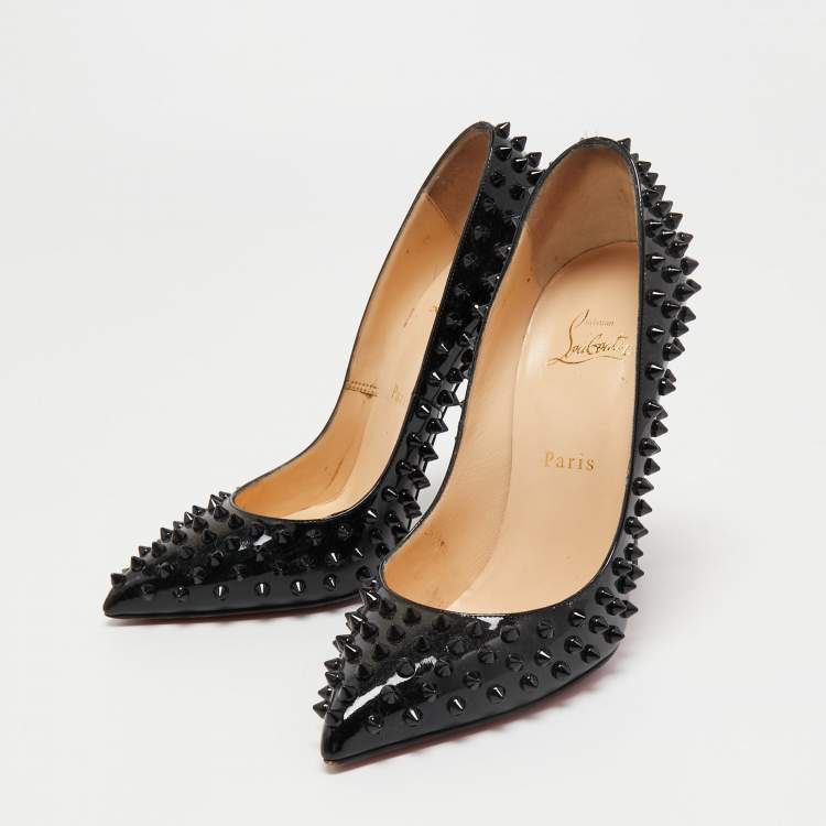 Christian Louboutin Black Patent Leather Pigalle Spikes Pumps Size 39  Christian Louboutin