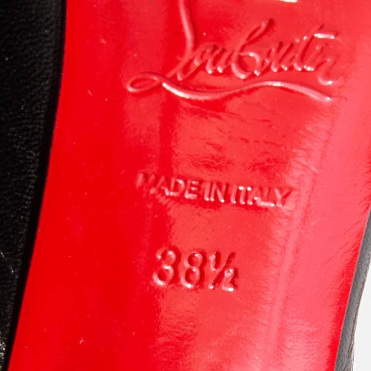 Pre Owned Christian Louboutin Black Leather No Prive Slingback Pumps Size 38.5