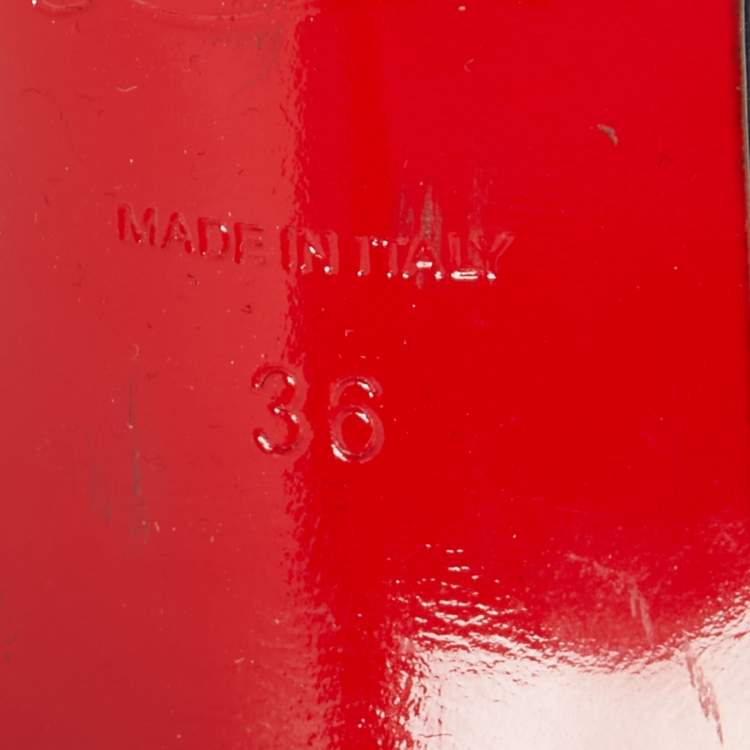 Pre Owned Christian Louboutin Black Patent Leather Senora T-Strap Sandals Size 36