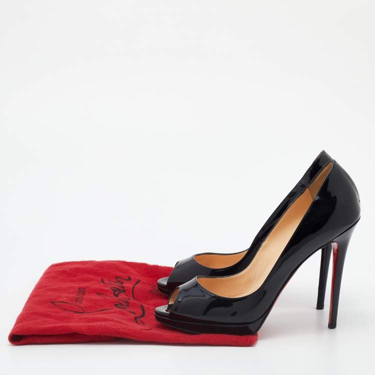 Pre Owned Christian Louboutin Black Patent Leather Yolanda Pumps Size 39