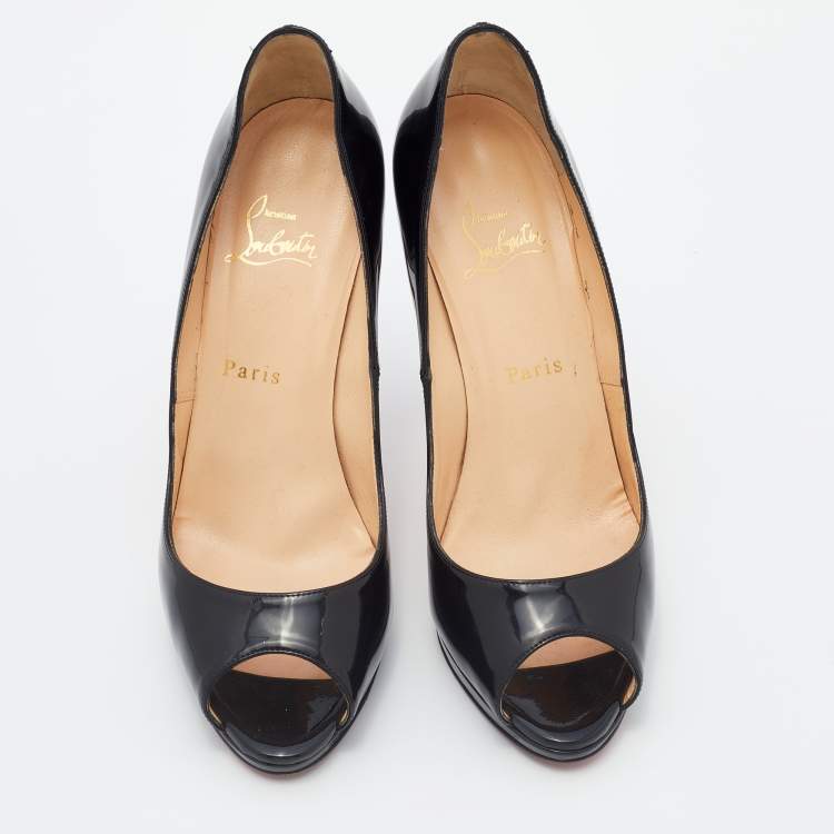 Pre Owned Christian Louboutin Black Patent Leather Yolanda Pumps Size 39