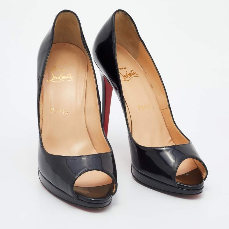 Pre Owned Christian Louboutin Black Patent Leather Yolanda Pumps Size 39